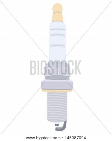 Spark plug flat design. Vector illustration isolated on white