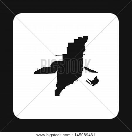 Map of Miami icon in simple style isolated on white background. State symbol