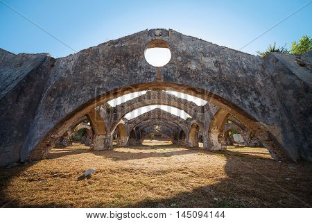 The Arches Of The The Corfu Venetian Arsenal