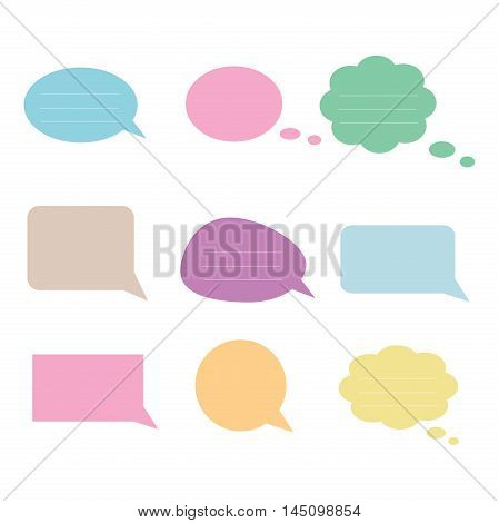 Collection of shapes and bubbles, vector speech bubble