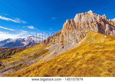 Part of Fisht - Oshten mountain massif. Caucasus. Russia.