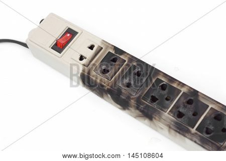 Surge protector caught on fire due to overheat