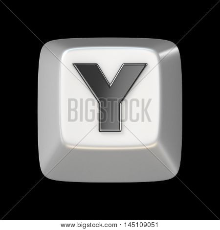 Computer Keyboard Key Font. Letter Y 3D