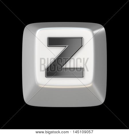 Computer Keyboard Key Font. Letter Z 3D