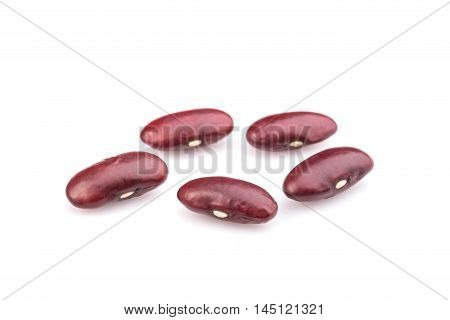 Close Up Red Beans Isolated On White