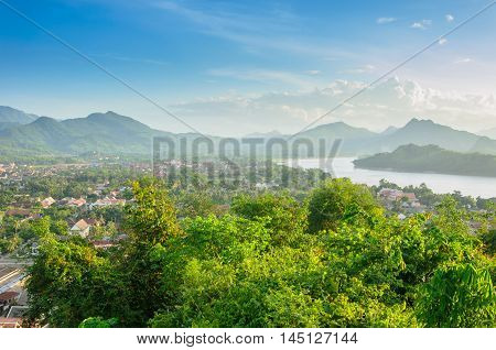 Viewpoint and landscape in luang prabang Laos.