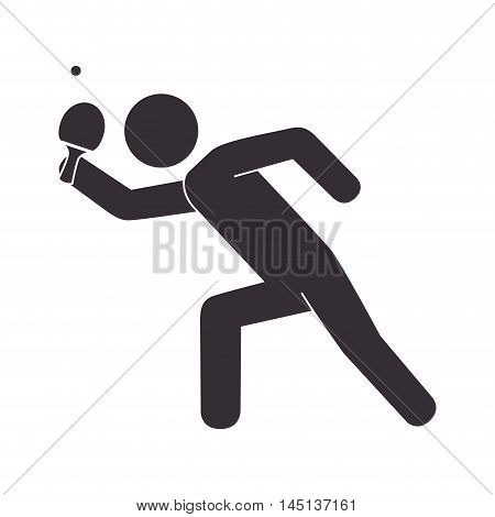slihouette player ping pong vector illustration eps 10
