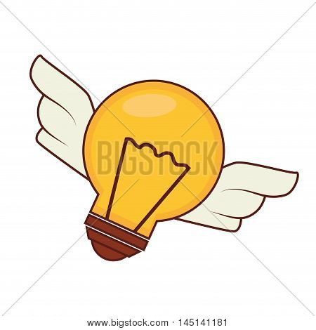 bulb with wings light idea creative design vector illustration eps 10