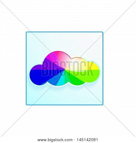 cloud with rainbow and stars vector illustration icon