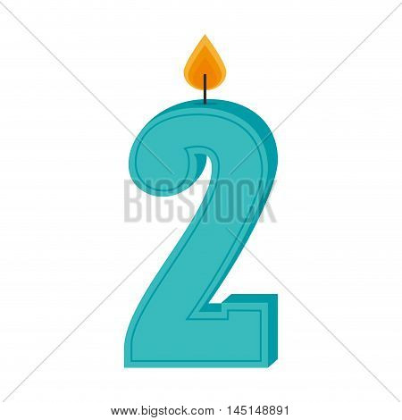 two numbre candle isolated vector illustration eps 10