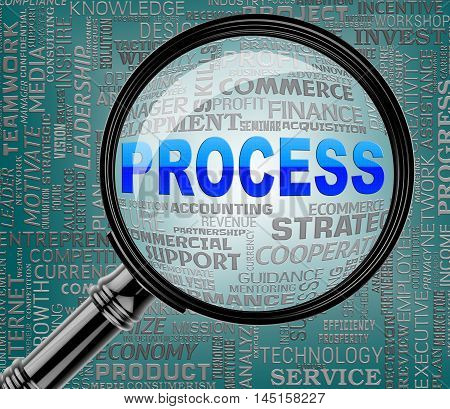 Process Magnifier Indicates Task Proceedure 3D Rendering