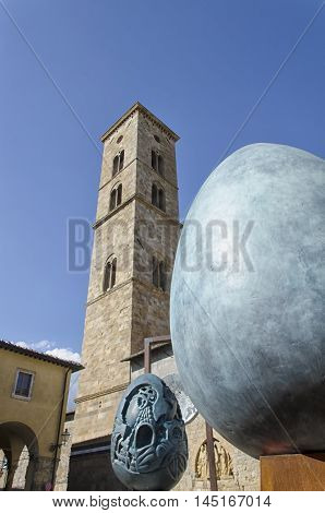 View of pieces of art egg shaped