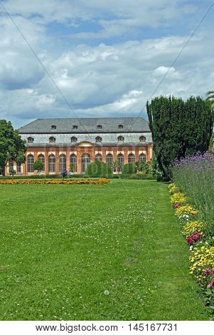 Orangerie and Orangerie garden in Darmstadt (Hesse, Germany)