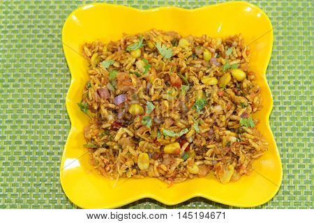 Bhel Puri is an indian popular snack of northern India.