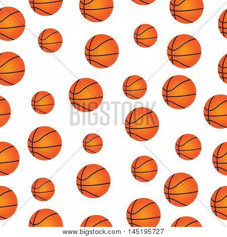 Cute baby seamless texture basketball balls. Basketball wallpaper fabric. Vector illustration.