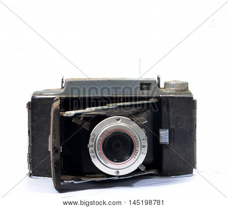 RESEN MACEDONIA- JANUARY 52014: Kodak tourist camera is American made folding roll film cameras from Eastman Kodak. The Tourist II introduced in May of 1951.