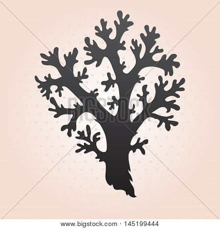 Hand drawn decorative coral, design element. marine theme