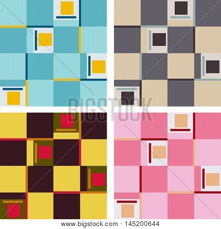 Set of various colored quadrant patterns texture