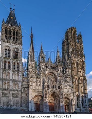 Rouen Cathedral is a Roman Catholic Gothic cathedral in Rouen Normandy France. Main facade