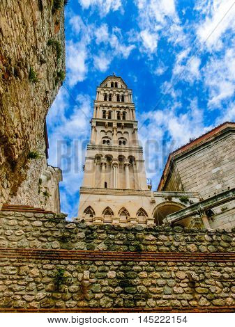 Split, Croatia.Diocletian's Palace in Split, Croatia. It is well preserved and important popular touristic attraction of Dalmatia.