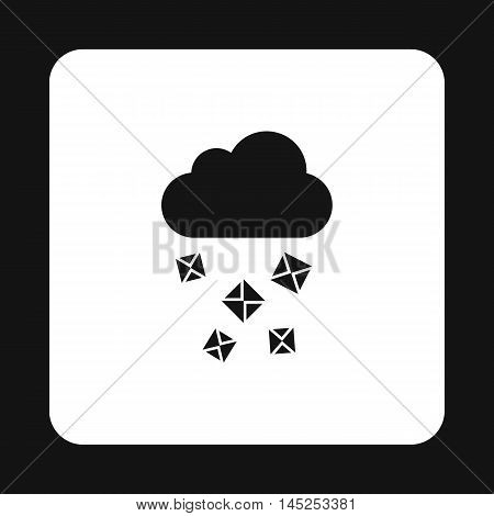Cloud and hail icon in simple style on a white background