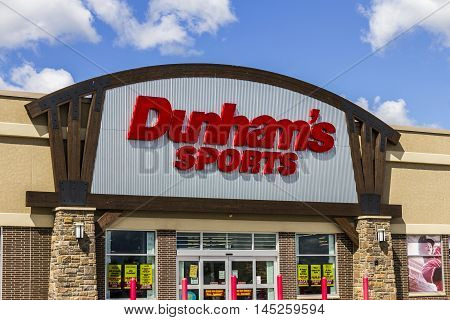 Muncie - Circa September 2016: Dunham's Sports Retail Strip Mall Location. Dunham's Sports is a Sporting Goods Chain Located in the U.S. Midwest I