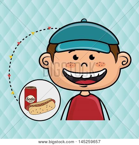 boy fast food vector illustration graphic eps 10