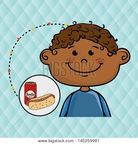 boy fast food vector illustration graphic eps 10
