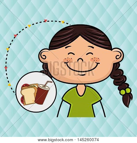 girl fast food vector illustration graphic eps 10