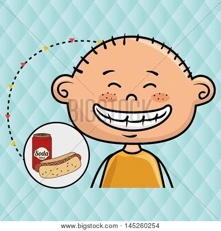boy fast food vector illustration graphic eps 10