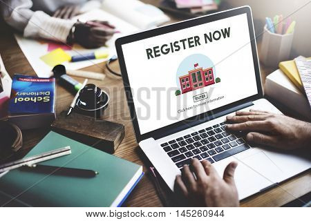 Register Now E-learning Education Website Concept