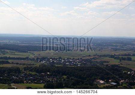 Landscape in Wisent Valley in Franconia in Bavaria Germany.