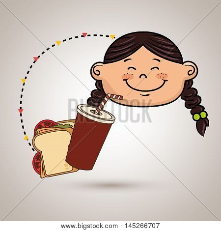 girl fast food vector illustration graphic eps 10