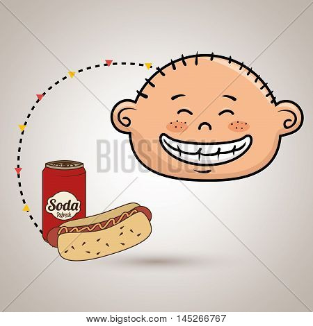 boy fast food vector illustration graphic eps 10