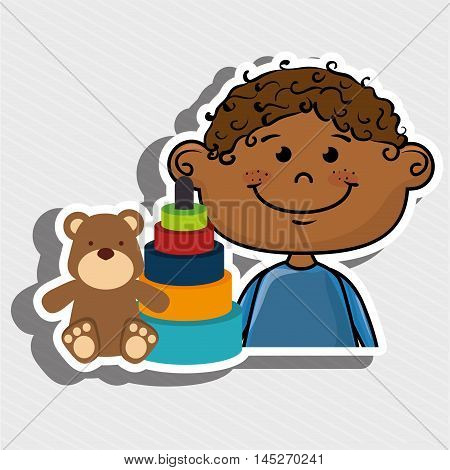 boy toys happy cartoon vector illustration graphic