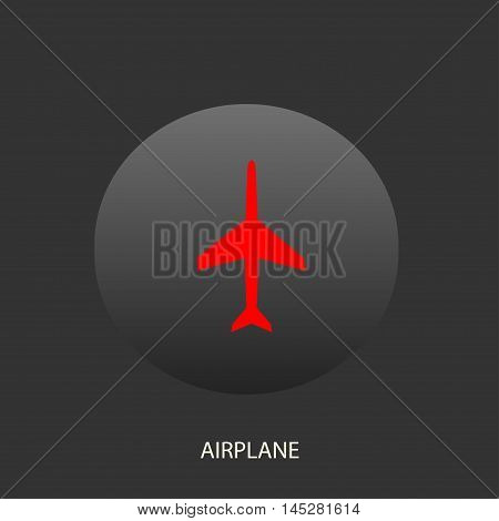 Illustration on which the plane icon against a dark background is represented