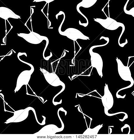 Background seamless vector flamingo, flamingo sketch vector illustration seamless. tropical theme, the idea of textiles, fashion trend, flamingo pattern
