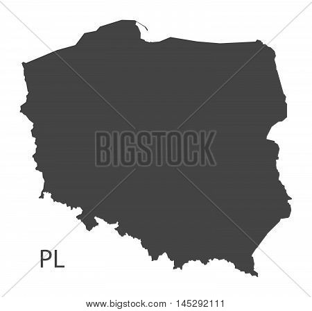 Poland map grey vector isolated high res