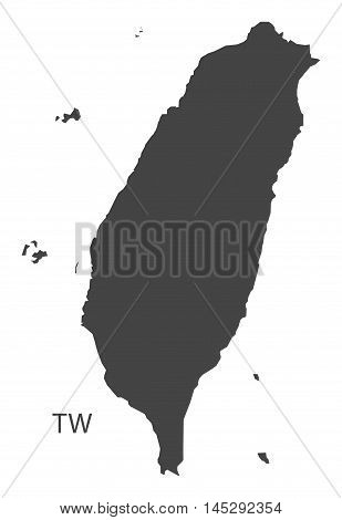 Taiwan map grey vector isolated high res