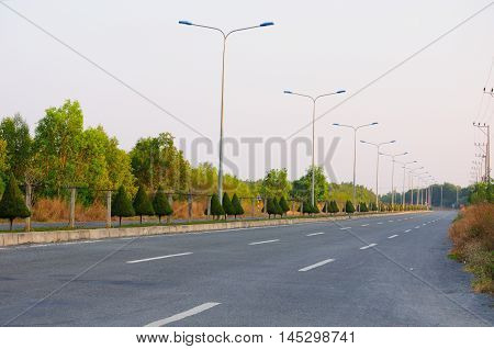 An empty road in South Vietnam Can Gio Island.