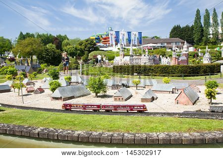 Brussels, Belgium - 13 May 2016: Miniatures At The Park Mini-europe - Reproductions Of Monuments In
