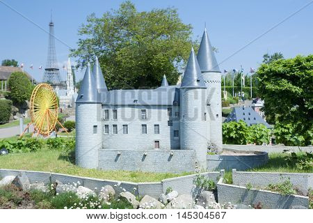 Brussels, Belgium - 13 May 2016: Miniatures At The Park Mini-europe - Reproductions Of Monuments In