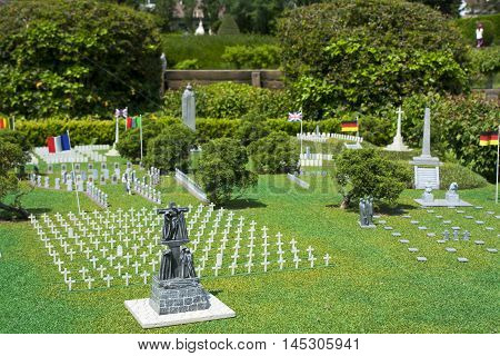 Brussels, Belgium - 13 May 2016: Miniatures At The Park Mini-europe - Reproductions Of Monuments In