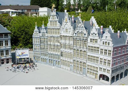 Brussels, Belgium - 13 May 2016: Miniatures At The Park Mini-europe - Reproductions Of Monuments In