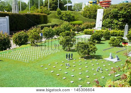 Brussels, Belgium - 13 May 2016: Miniatures At The Park Mini-europe - Reproductions Of Monuments In