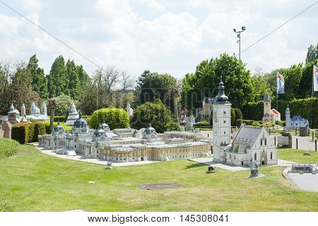 Brussels, Belgium - 13 May 2016: Miniatures At The Park Mini-europe - Reproductions Of Monuments In