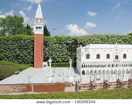 Brussels, Belgium - 13 May 2016: Miniatures At The Park Mini-europe - Reproductions Of Monuments In