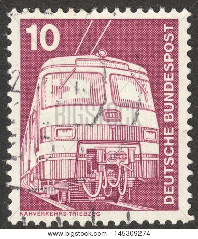 MOSCOW RUSSIA - CIRCA AUGUST 2016: a stamp printed in GERMANY shows a Commuter train ET 420/421 the series 