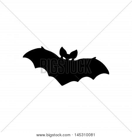 Bat Icon. Halloween vector illustration. Simple silhouette of a bat.