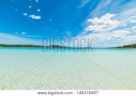 clear water in Cala Brandinchi in Sardinia